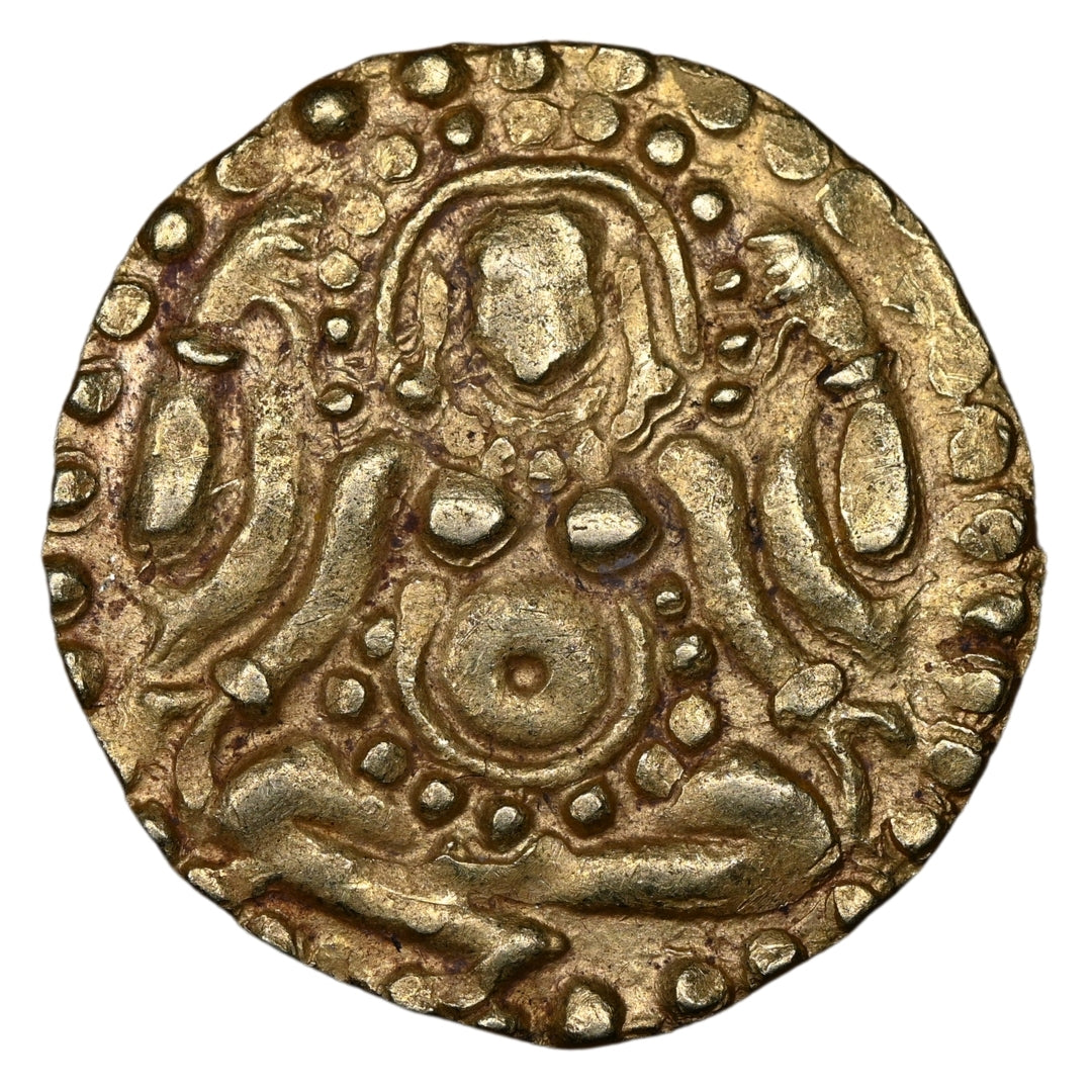 Kalachuris of Tripuri, Gangeya Deva, Gold 4-1/2 Masha - Right Leg Down