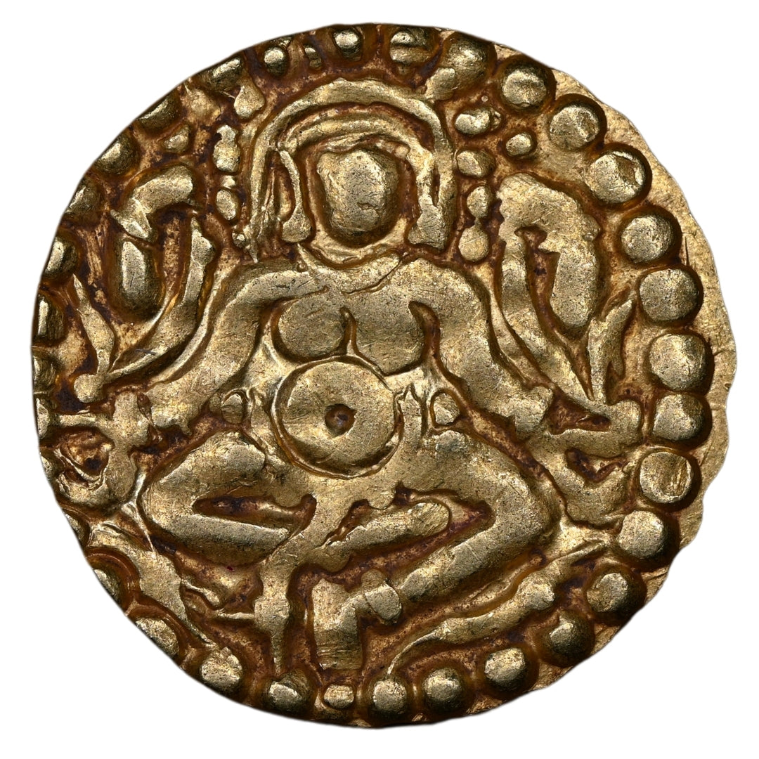 Kalachuris of Tripuri, Gangeya Deva, Gold 4-1/2 Masha - Left Leg Down