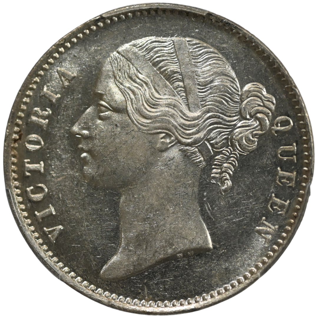 EIC Victoria Queen 1840, B&C Silver Rupee - MS 62