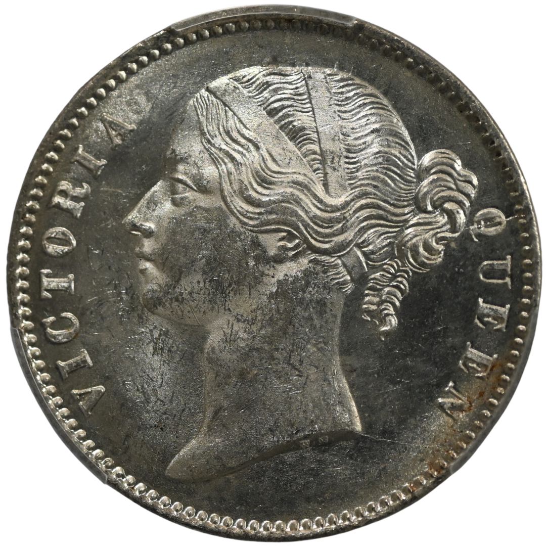 EIC Victoria Queen 1840, B&C Silver Rupee - MS 62