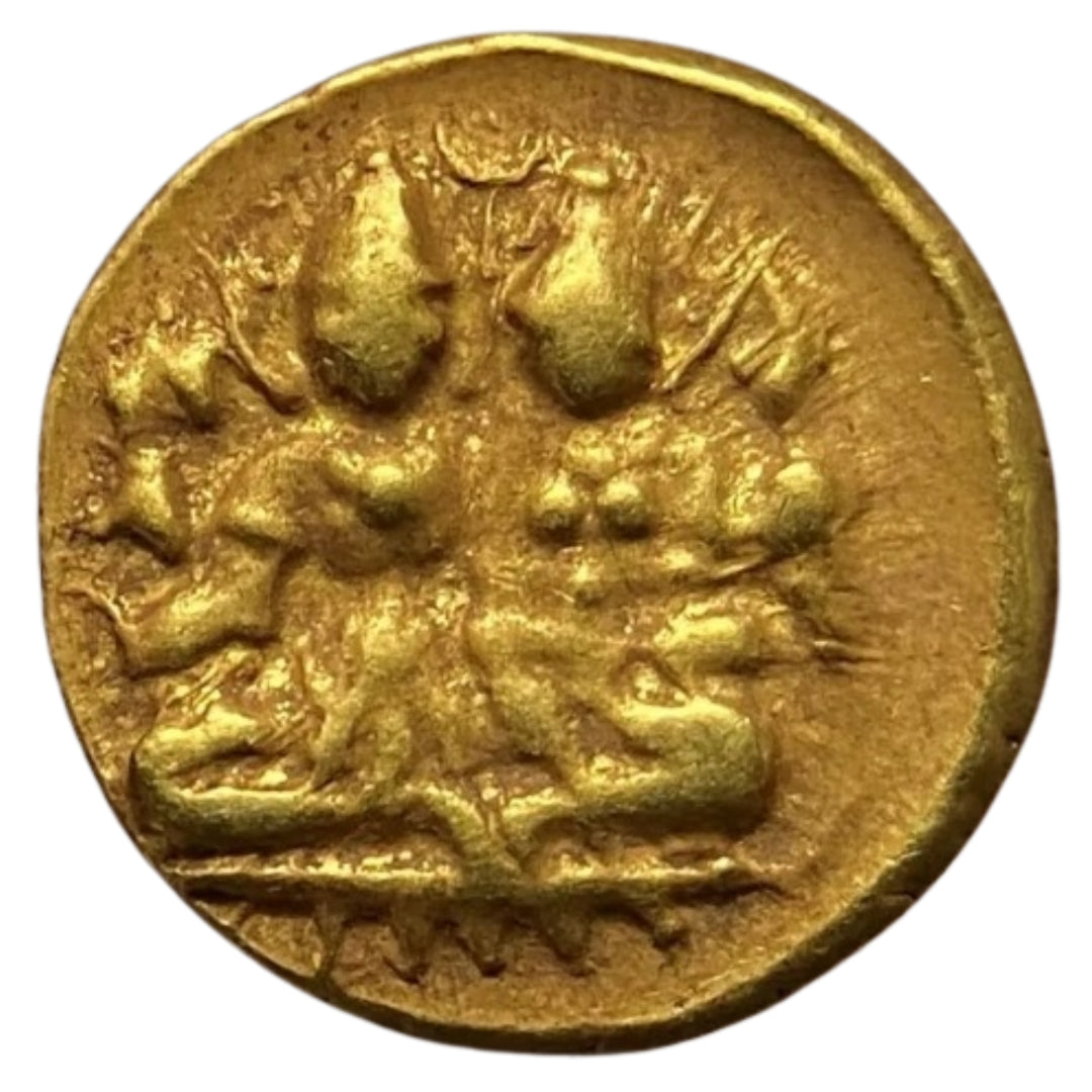 Vijayanagar Empire, Sangama Dynasty, Devaraya I Gold Varaha Or ½ Pagoda, Shiva Parvati Type