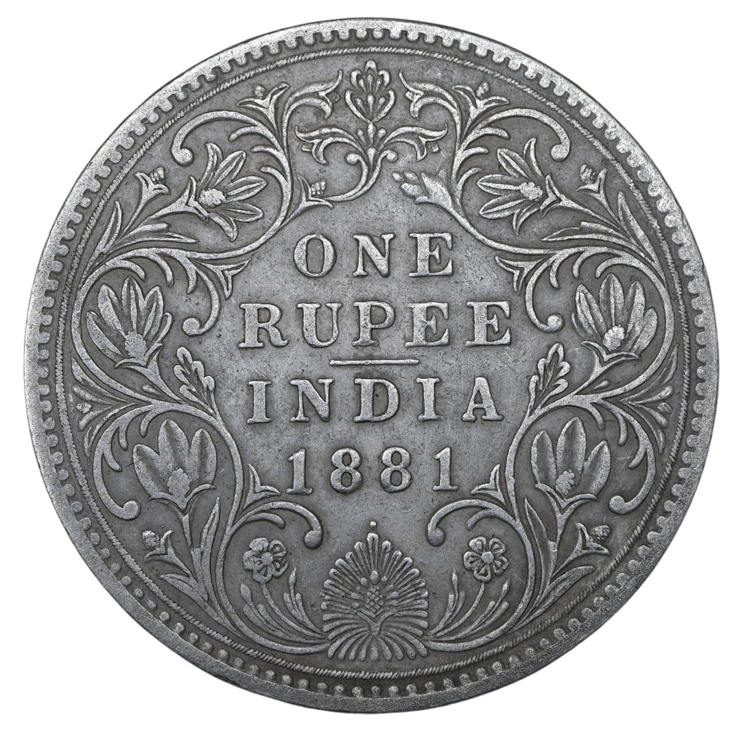 British India, Victoria Empress 1881 AD Silver Rupee, Bombay Mint