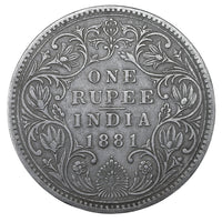 British India, Victoria Empress 1881 AD Silver Rupee, Bombay Mint